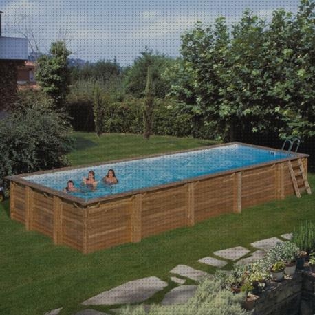 Review de piscina desmontable gre madera rectangular