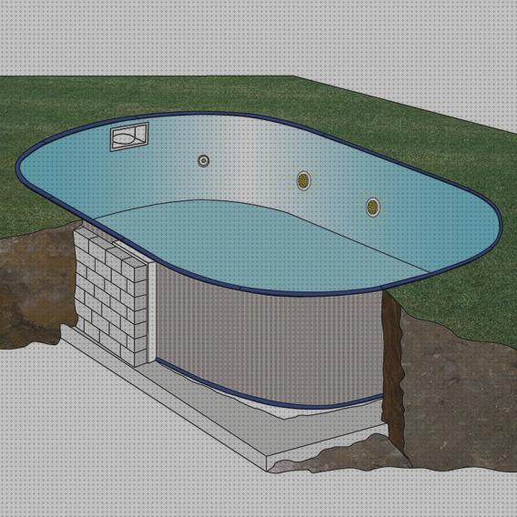 Review de piscina desmontable ovalada enterrada con piedra