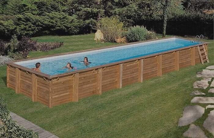 Review de piscina madera rectangular